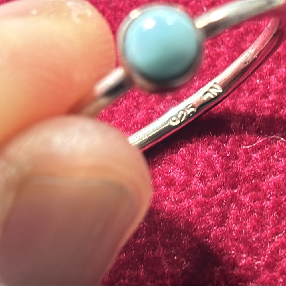 Larimar Sterling Silver Stack Rings - image 8